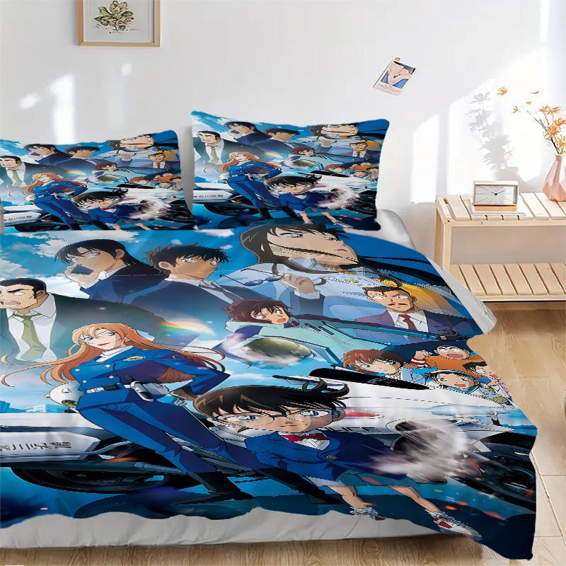 Detective Conan Mystery Unfolds Print 3Pcs Bedding Setduvet Cover With 2 Bedropillowcase Home Birthday Gift