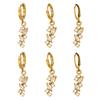 18K Gold-Plated Wheat Earrings for Women - Stainless Steel Zircon Studs, Elegant & Fade-Resistant.