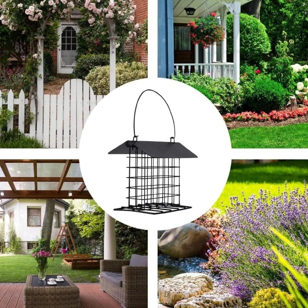 Large Capacity Hanging Birds Feeder Rust Resistant Suet Holder Bird Feeding Station Outdoor Use