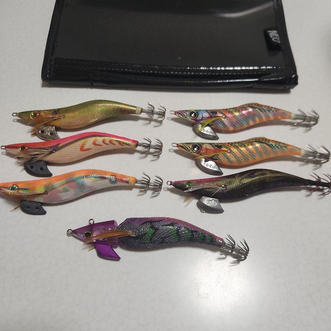 Used Discontinued colors, etc., 7 pieces of Egi, case set, bulk sale