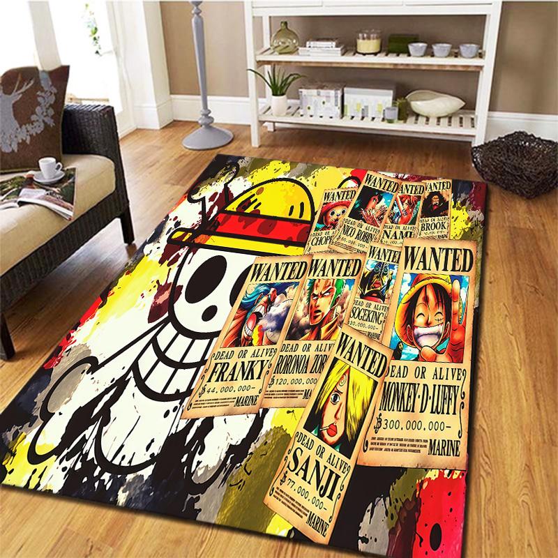 One Piece Straw Hat Pirates Carpet Rug For Living Room Bedroom Home Sofa Decoration,kids Play Nonslip Floor Mat