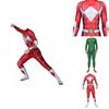 Vibrant Power Rangers Bodysuit Spandex Cosplay Costume For Unisex Kids And Adults