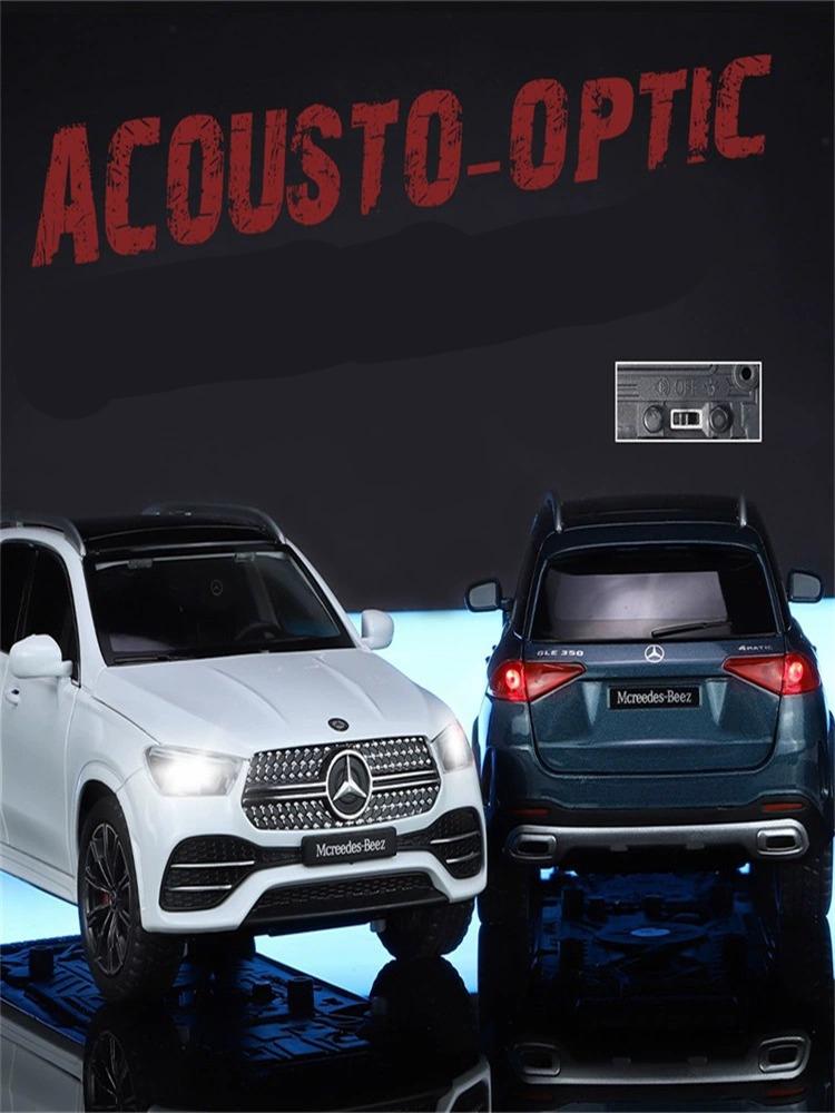 HAY2  1/24 Benz GLE350 Off Road SUV Home Collection Ornaments Sound & Light Toy Miniatures Alloy Diecast Metal Model Car Toys for Kids