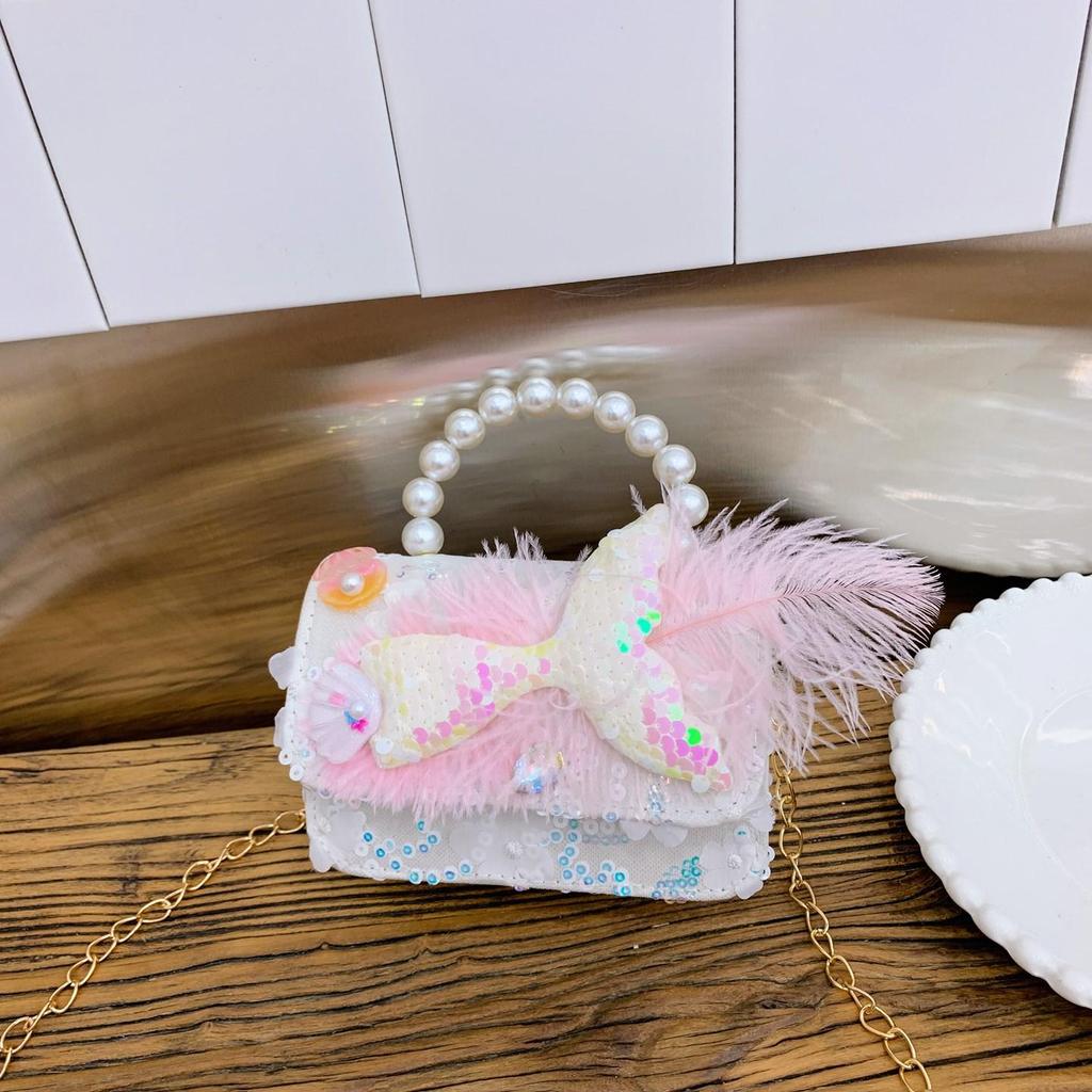 2025 Kinder Prinzessin Perle Schleife Umhängetasche