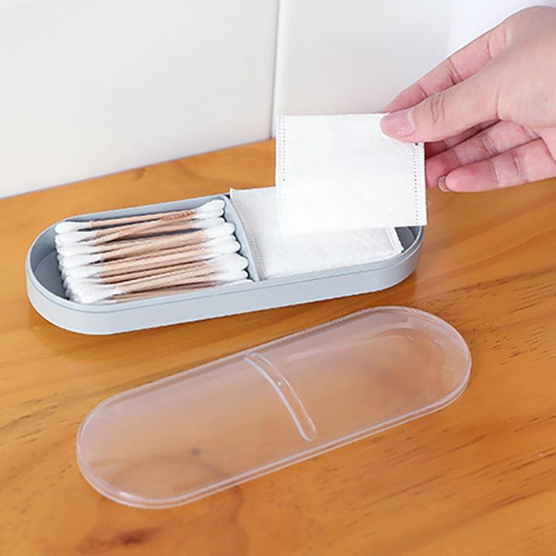 Capsule Dust-Proof Cotton Swab Storage Box Multi-Function Compartment Cotton Swab Cosmetic Cotton Toothpick Sundries Storage Box