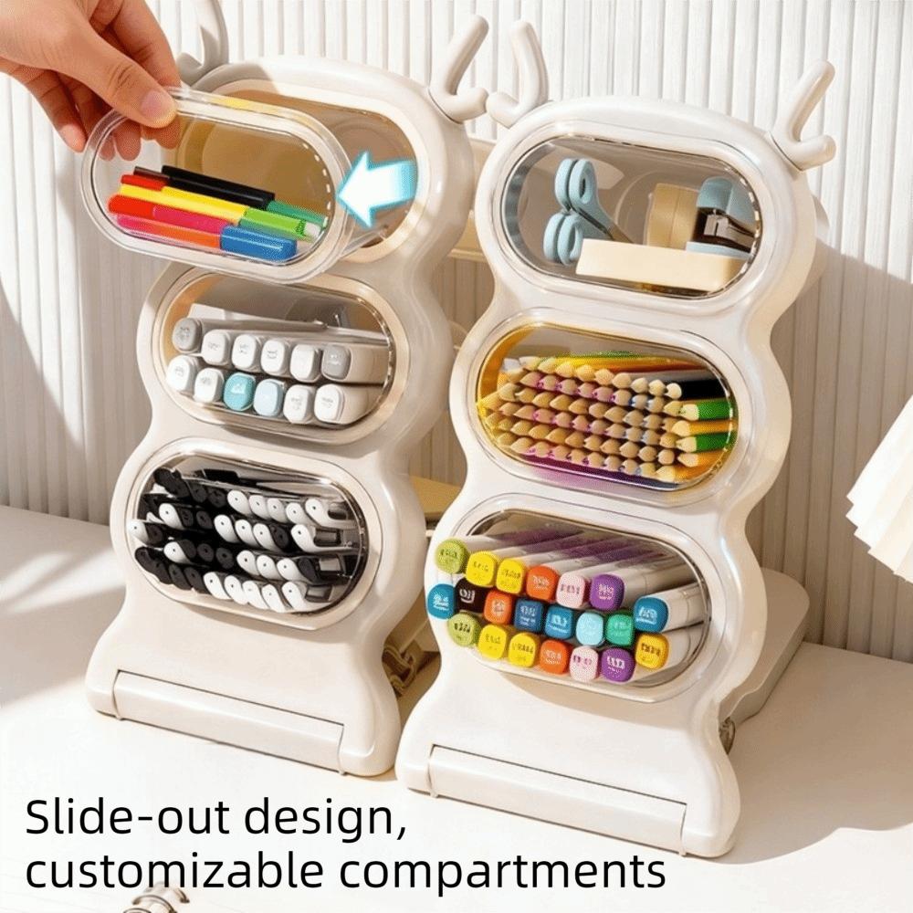 Slanted Insert Desktop Storage Box Large Capacity Pencil Container  Study Supplies Storage