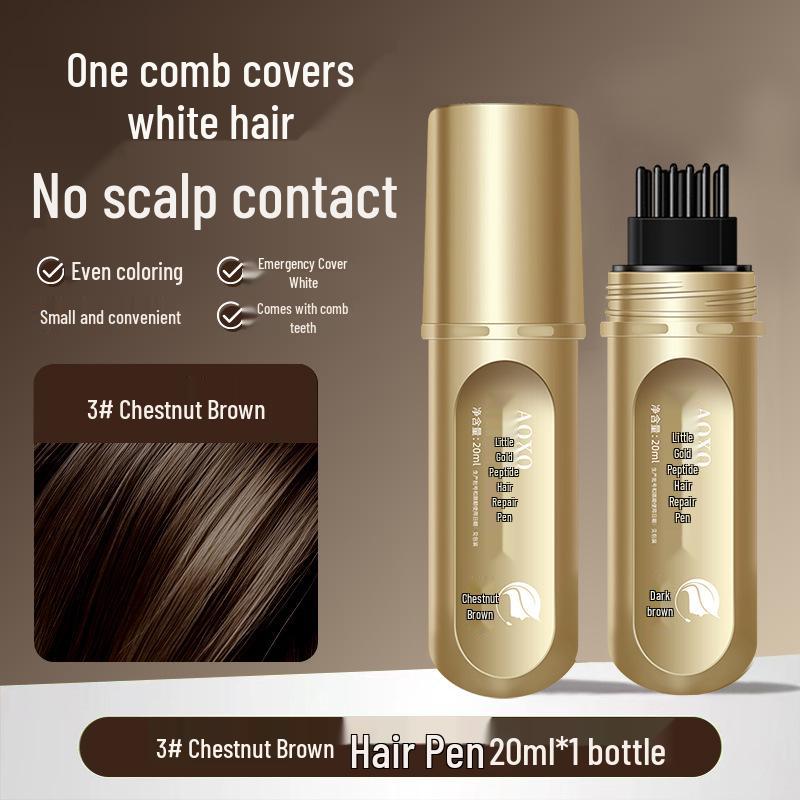 

PAZT Кавова фарба-олівець для волосся з гребінцем - Тимчасове зафарбовування сивини, Стійка.