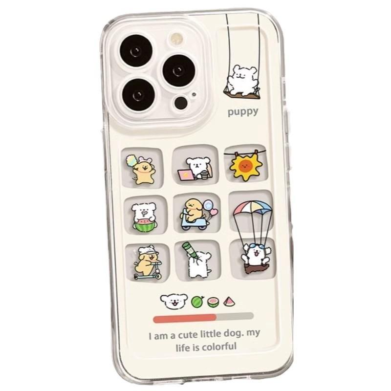 Cute puppy for iPhone16promax mobile phone case 14 Apple 13 all-inclusive 15 anti-drop 11 women 12 protection