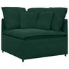 Modular Sofa with Footstool Cushions Velvet Dark Green