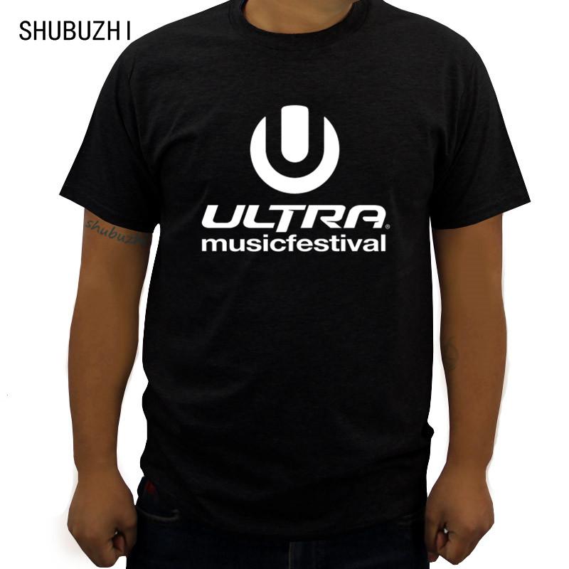 

Ultra Music Festival crew neck T-Shirt Black Mens tshirt male brand Tee Shirt Cotton Tee-Shirts 4XL