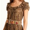 Smooth PU Leather Women's Timeless Belt Modern Rose Design Comfortable Waistband For Daily Use And Extended Wear