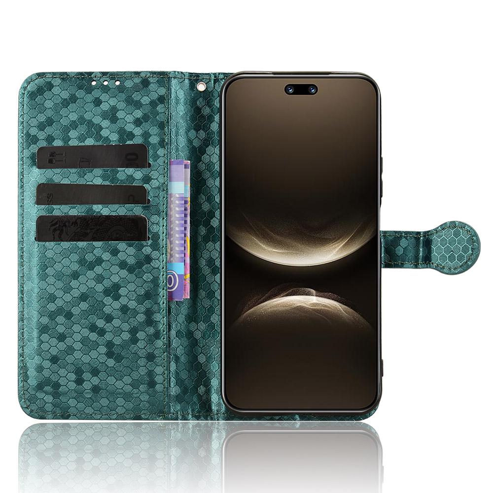 For Huawei nova 14 Ultra 5G Wallet Case Dot Pattern Imprint PU Leather Phone Cover with Wrist Strap
