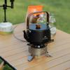 1.1L Ultralight Outdoor Kettle with Wood Handle Boiling Stovetop Pot Portable Lightweight Pot Outdoor Travel Tableware