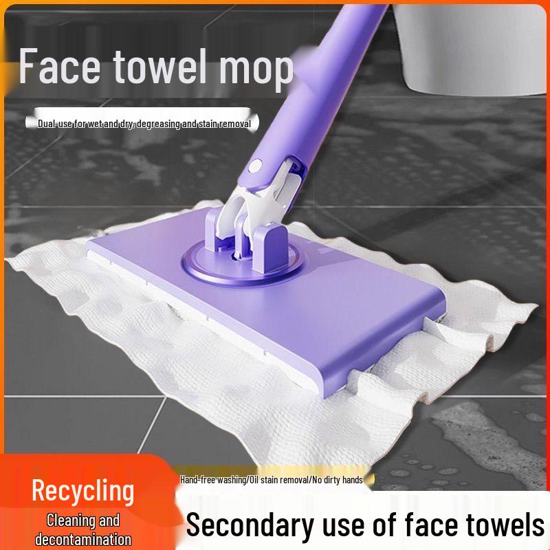 Automatic Wall and Floor Cleaning Cloth: Clip-On Face Wash, No-Hand Wash Mop, Wet Wipe