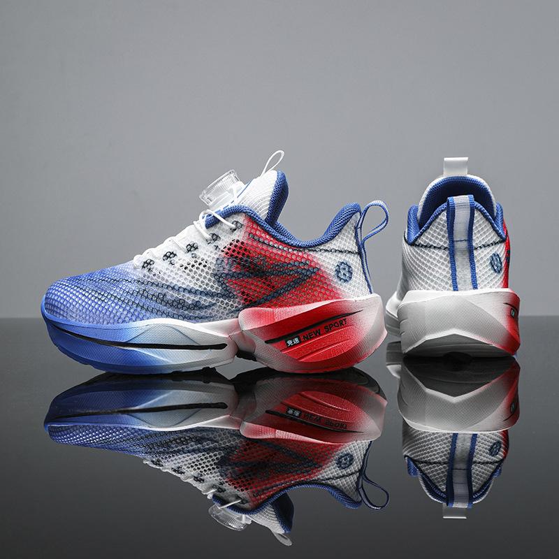 2025 New Summer Boys Shoes Children's Sports Shoes Primary School Students Lightweight Professional Carbon Plate Red Rabbit Running Shoes