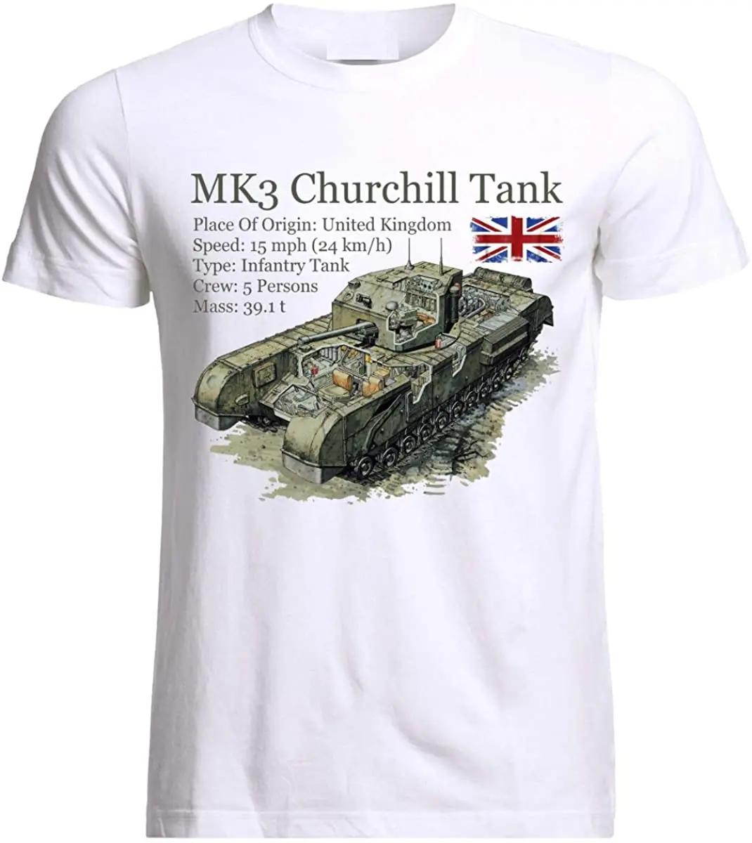 British MK 3 Churchill Tank TShirt The Second World War Panzer Armure Cotton ONeck Short Sleeve Mens T Shirt New Size S3XL S