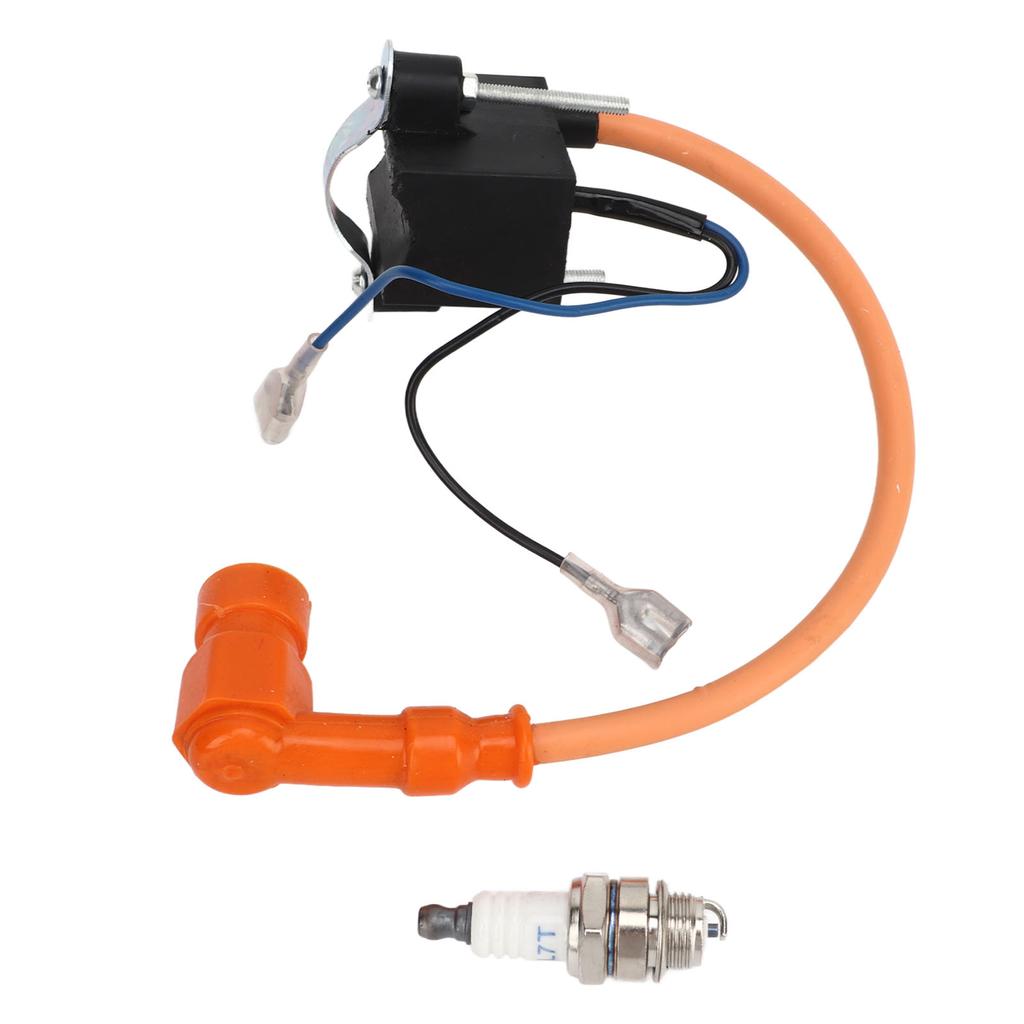 CDI Ignition Coil with Spark Plug Replacement for 49cc 50cc 60cc 66cc 70cc 80cc 2 Stroke Engine Motorized Bicycle
