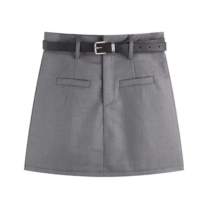 Women's Summer 2024 Black Midi Skirt - High Waist, Slimming, A-Line Design