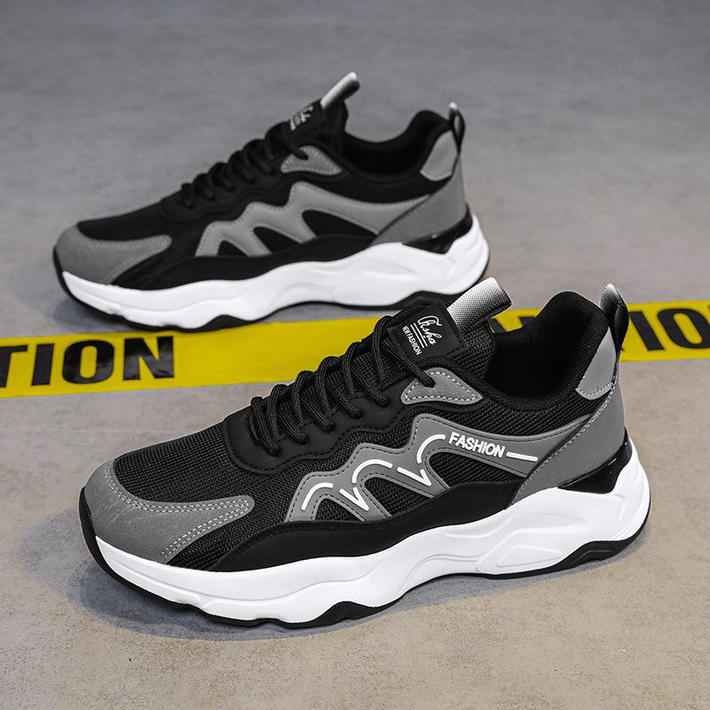 Men's Shoes New Men's Spring Mesh Breathable Casual Sports Running Shoes Fashionable and Lightweight Platform Dad Shoes