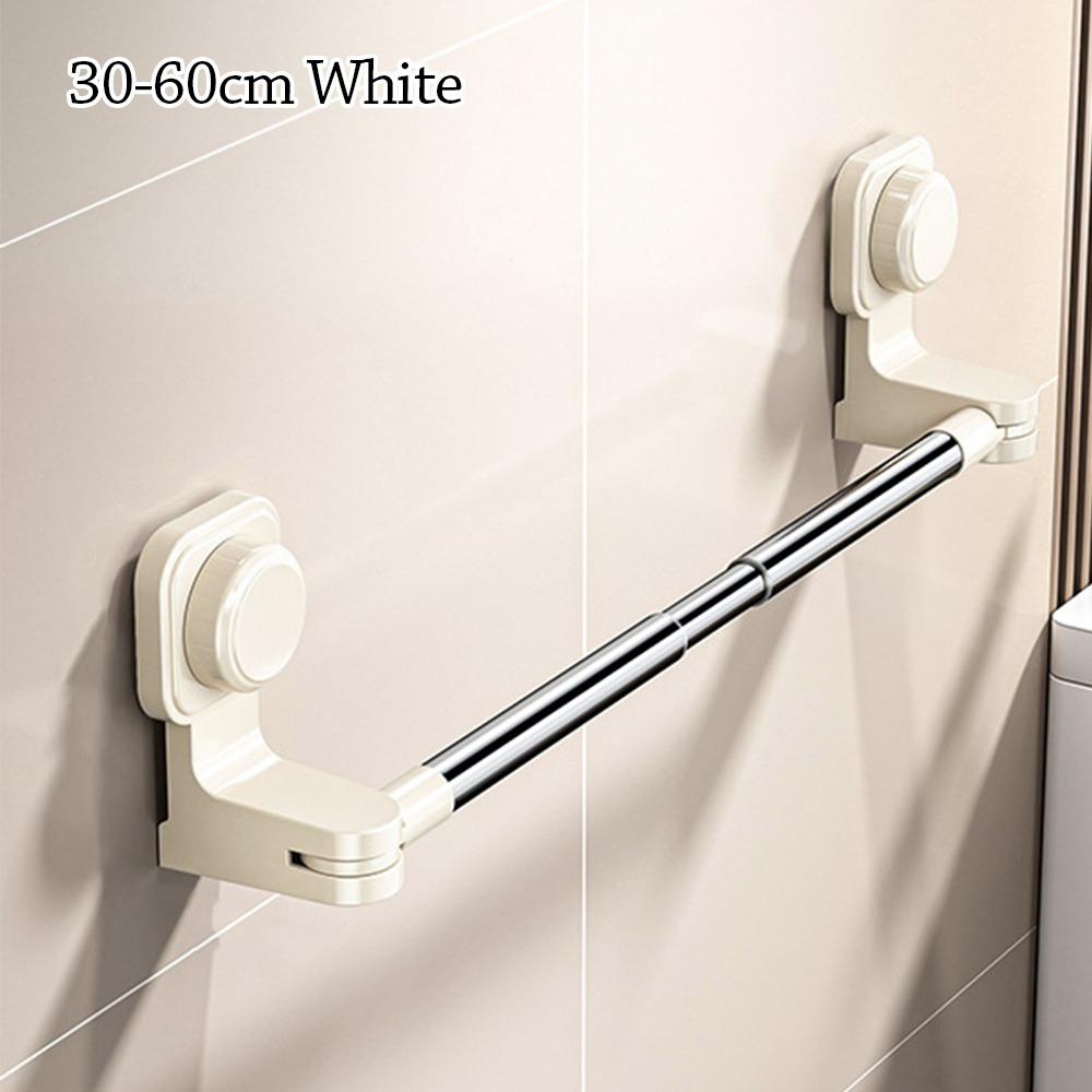 New Suction Cup Towel Rack Wall Mounted Adjustable Slipper Rack Retractable Multipurpose Bathroom Storage Rod