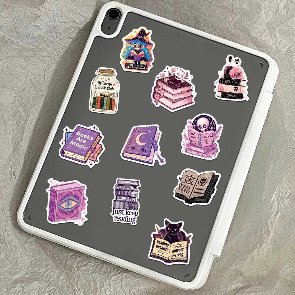50PCS Purple Pack Bookish Stickers for Notebook Luggage Skateboard Decoration Graffiti Decals Cool Decals