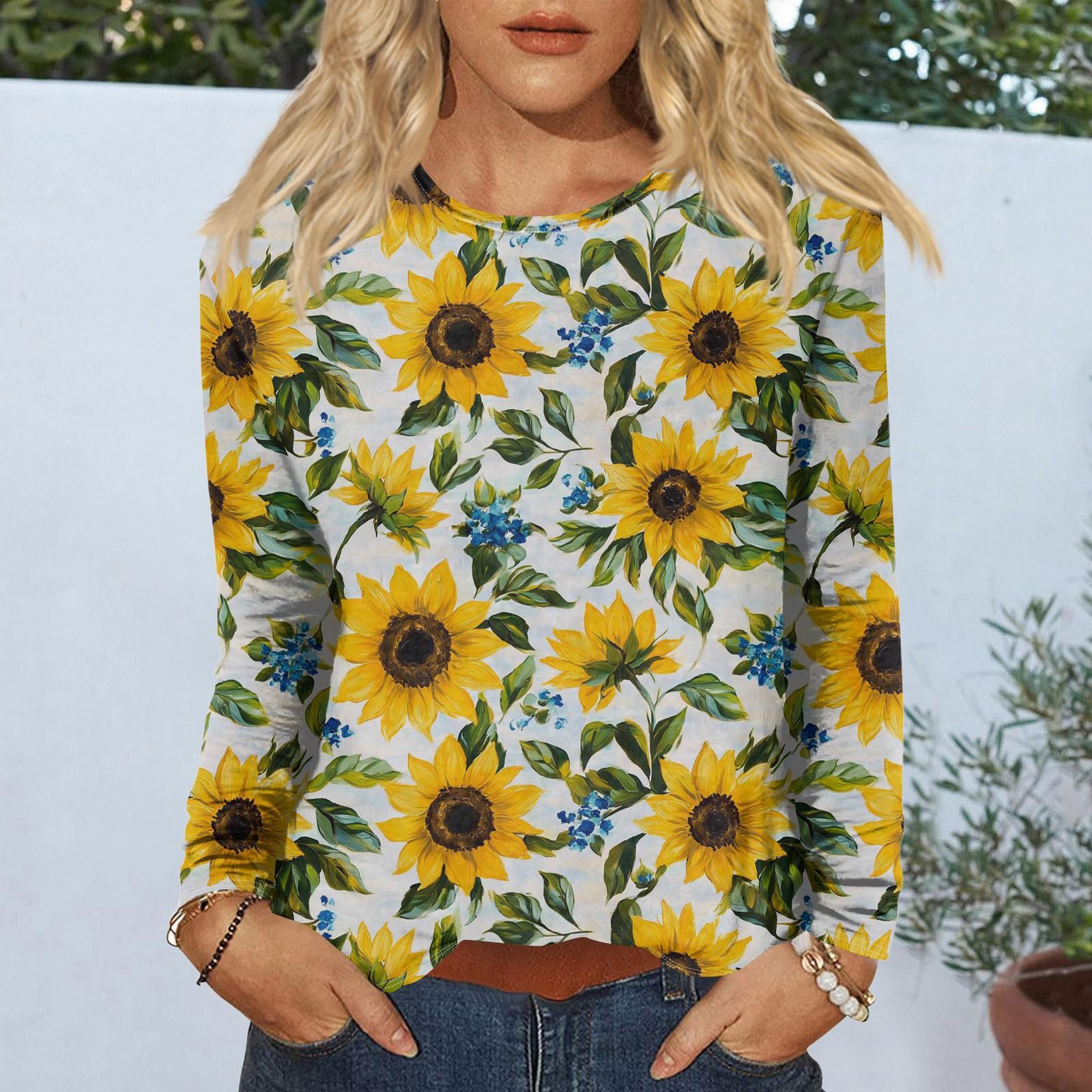 

Жіночі сорочки з довгим рукавом. Трійники з милим принтом. Блузки. Повсякденні топи. Пуловери. XL жовтий