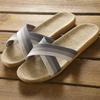 Linen Slippers Women's Summer Lightweight New Couples Home Indoor Thick Bottom Comfortable Cross with Cool Slippers Men