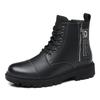 Autumn and winter new Martin boots men's trend retro black tooling boots velvet platform casual boots