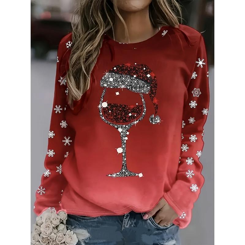 

Женская футболка с круглым вырезом и длинными рукавами с животным принтом Модная повседневная блузка Праздничная одежда 8XL