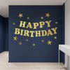 Birthday Letter Glitter Flag Set, Including Threading Needle Ribbon, Essential Decorative Supplies For Birthday Party Scene Arrangement