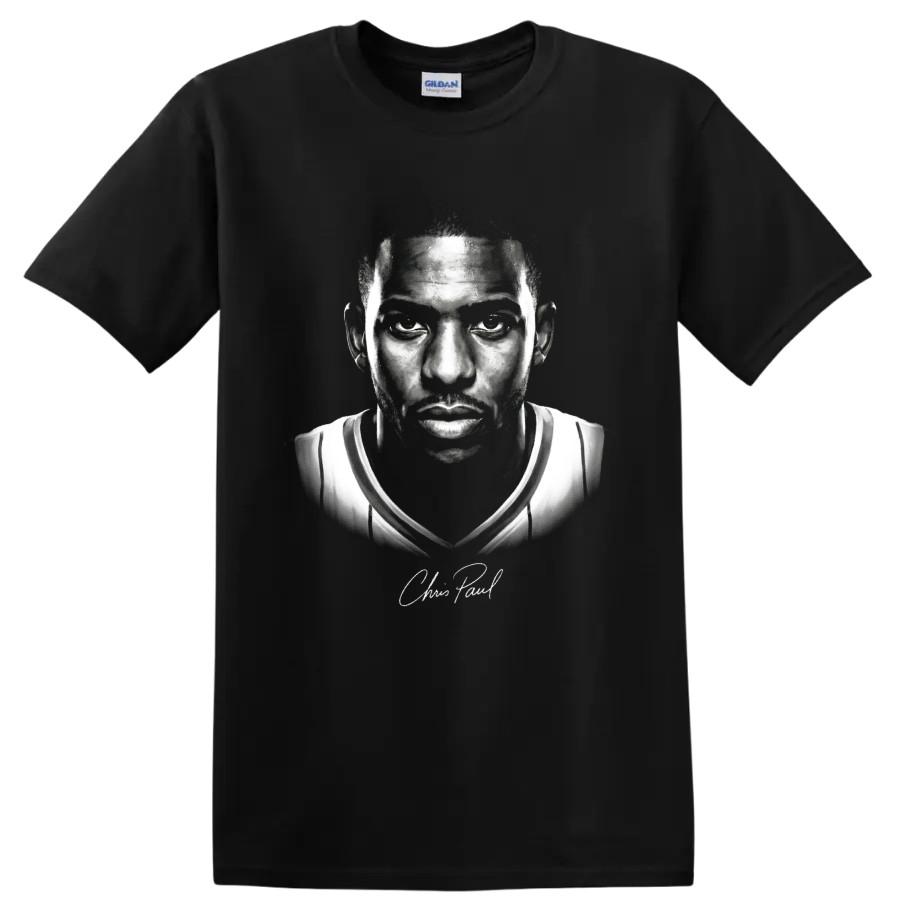 Chris Paul Basketball Player Los Angeles Clippers Number 3 Portrait T Shirt Tee