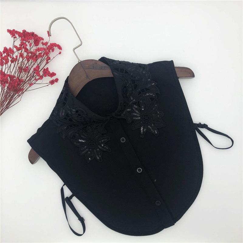 

Женский вышитый фальшивый воротник для свитера, блузки, съемный ложный лацкан, блузка, топы, женская одежда, воротники, аксессуары