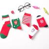 5 Pairs Lovely Children Cartoon Christmas Printed Socks Kids Mid Calf High Socks Comfortable Socks New Year Gift