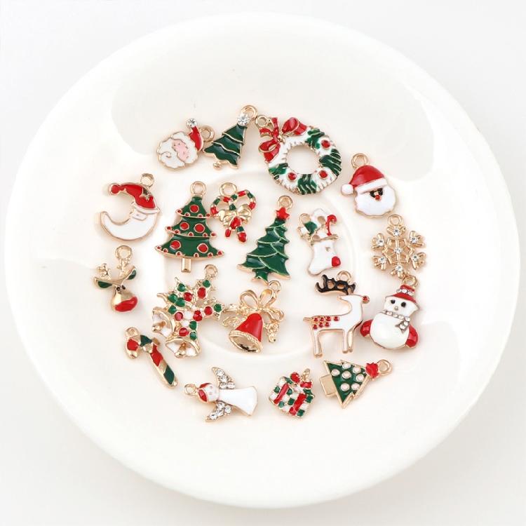 10x Romantic Christmas Charm Metal Alloy Decor New Year Pendant for DIY Bracelet