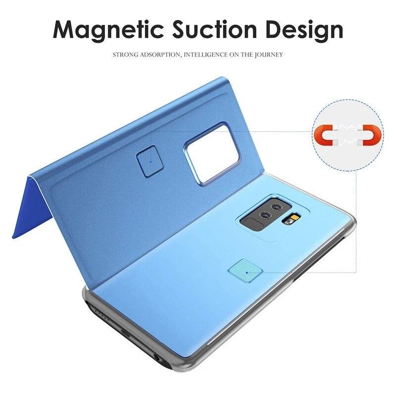 Pro OPPO Reno 8 Pro 5G Case Luxury Mirror View Flip Smart Leather Phone Case Pro OPPO Reno8 Reno 8 Pro + Plus Protect Back Cover