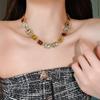 Multifunction Square Crystal Jewelry Korean Style Sparkling Necklace  Wedding