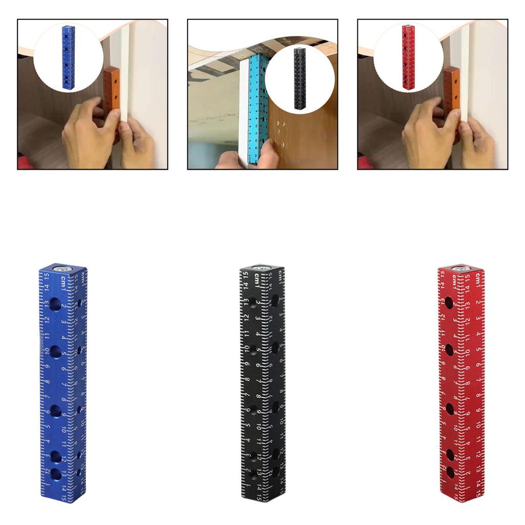 Woodworking Scribe Tool 4 Sided Furniture Making Construction DIY Multi Purpose Scriber Line Maker Auxiliary Ruler Marking Ruler