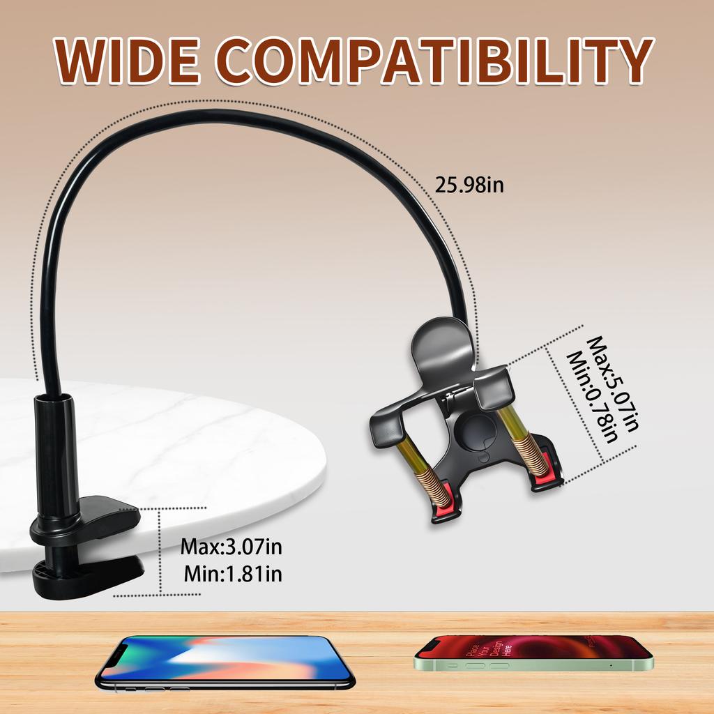 360 Rotatable Stainless Steel Waterproof Desk Phone Holder Stand Universal for Desktop