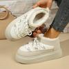 Fashion Fashion Lace Up Platform Snow Boots Women 2025 Thicken Plush Warm Winter Boots Woman Thick Sole Non Slip Cotton Padded Shoes