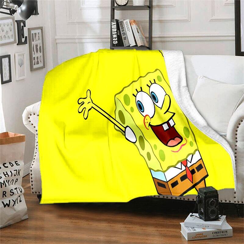 CartoonS-Spongebob Morbido Peluche Divano Letto Coperta da Lancio Cartoon Coperte da Picnic Moderna Coperta in Flanella Coperta Stampata Regalo