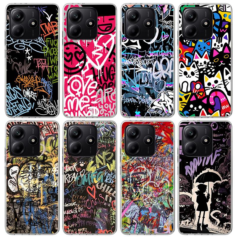 Graffiti Fashion Cool Phone Case For Xiaomi Redmi Note 15 14 14S 13 12S 12 Pro Plus 11S 11 10S 10 4G Cover 11E 11T 5G Print Fund