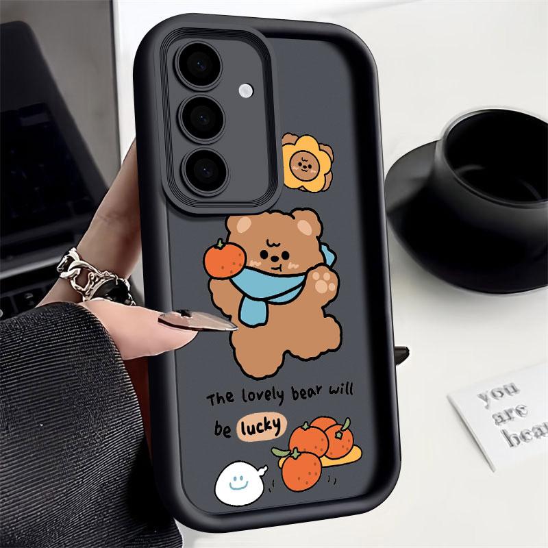 Artistic Little Bear Capybara Phone Case For Samsung S26 S25 S24 S23 S21 S20 Ultra For Galaxy S25 S24 FE S26 Plus Silicone Cover