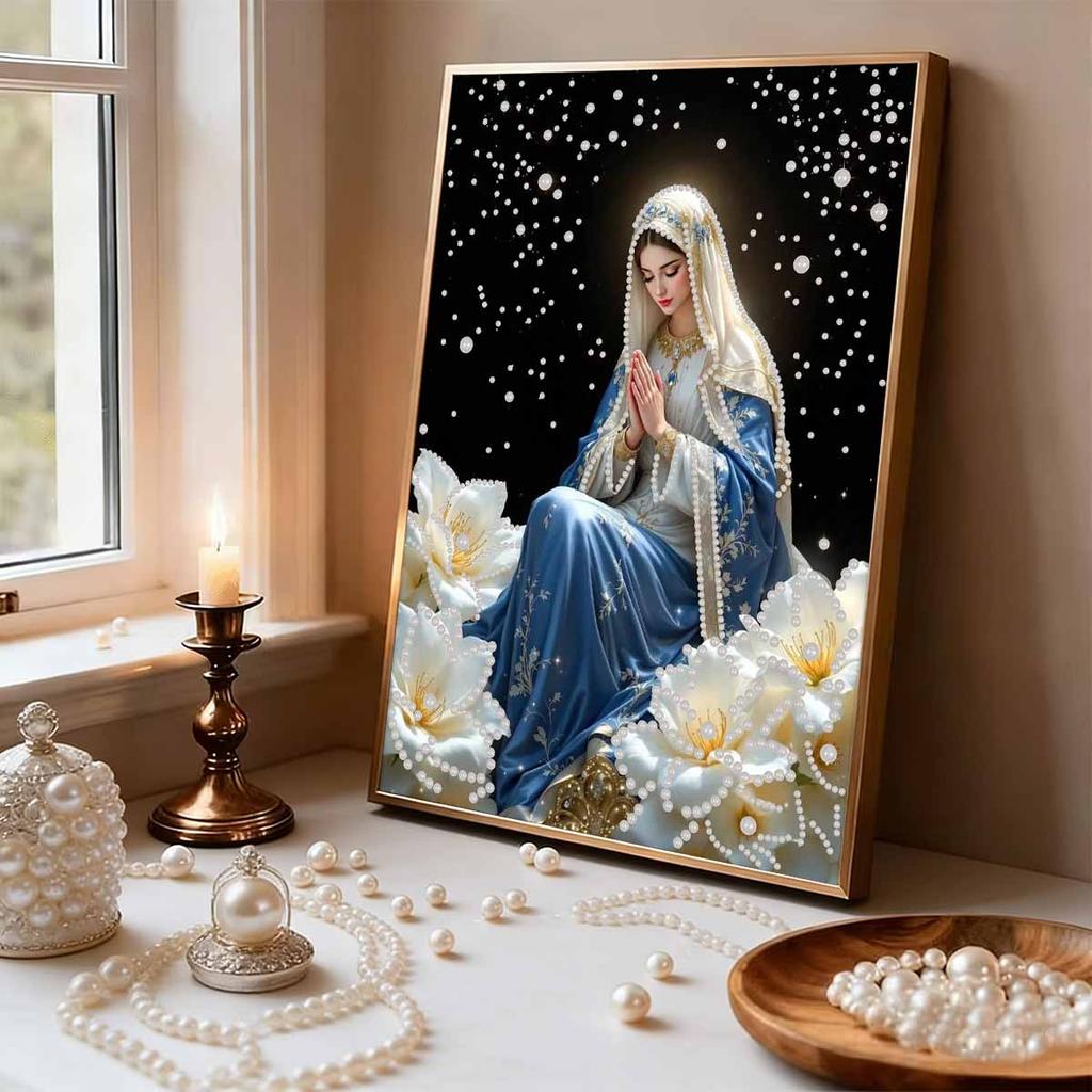 Pearl Painting Kit Virgin Mary Theme Frameless Handicraft DIY Bedroom Decoration Living Room Wall Art Room Decoration Art Craft Decoration