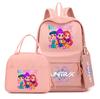 4-teiliges/Set Cartoon Anime K-Pop bedruckter Rucksack mit Federmäppchen Handtasche für Teenager Schüler Junge Mädchen Schultasche Schultasche Große Kapazität Reisetasche