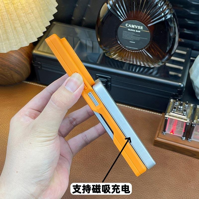 For Samsung Galaxy Z Fold 7 Case Magnetic Matte Transparent Acrylic Cover Equipped With Central Axis Hinge Protection Shell