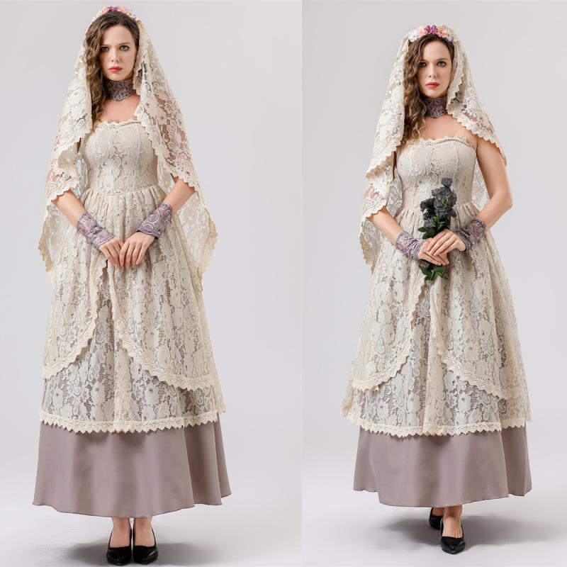 Village Vampire Angie Brides Cosplay Costume Party Stage Performance Dress Lace