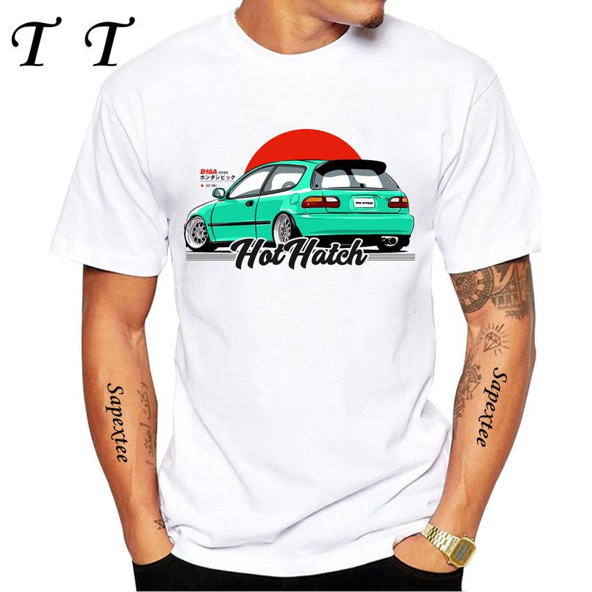 Ny Japanstil Herr Kortärmad Typ R T-shirt Kör Den Klassiska JDM Vita Impreza WRX Bildesign Pojke Casual Topp Vita T-shirts