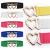 Simple Double Heart Buckles Waist Cincher Elastic Waistband Breathable Fabric Corset Belt For Women Fashion Accessories