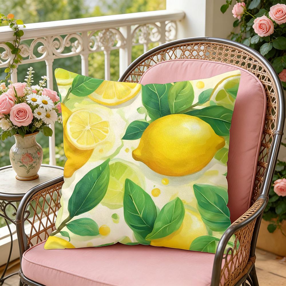 Lemon Fashion Cushion Cover Soft Plush Throw Pillow Cover DoubleSided Decorative Cushion Case Sofa Bedroom Home Decor