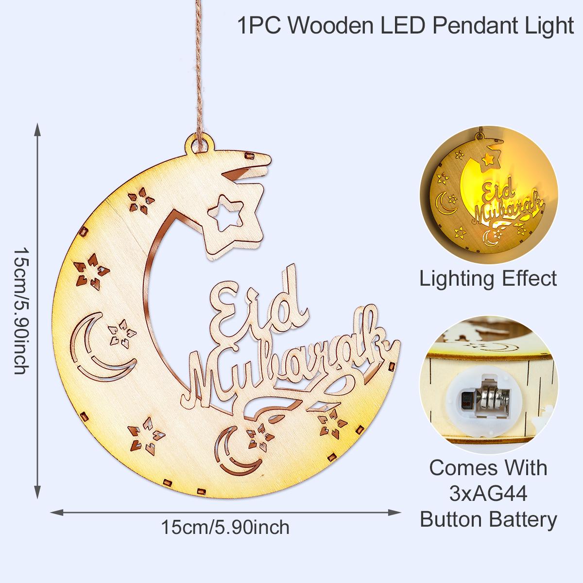

EID Mubarak Moon Star деревянная подвесная подвеска Рамадан украшение для дома исламский мусульманский декор для вечеринки EID AL Adha Kareem подарок